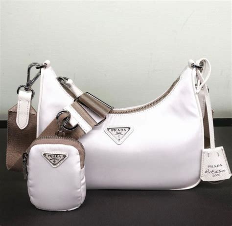 prada white crossbody|Prada nylon re edition.